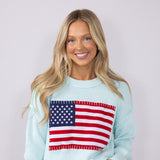 Simply Southern USA Sweater for Women in Sea Foam