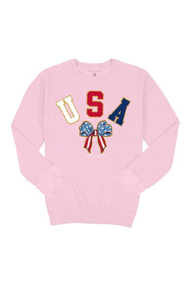 Women's Simply Southern USA Fleece Crewneck for Women in Pink