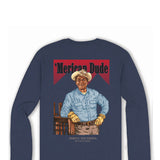 Men's Simply Southern T-Shirts Long Sleeve Cowboy President T-Shirt for Men in Navy