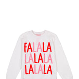 Simply Southern Youth Braided Crewneck FA LA LA Sweater for Girls in White