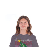 Simply Southern Youth Christmas Tree T-Shirt for Girls in Iron Heather 