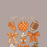 Simply Southern Youth Happy Fall Y’all T-Shirt for Girls in Oat Heather 