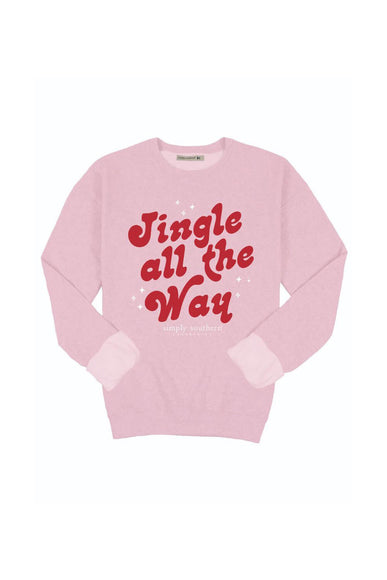 Simply Southern Youth Jingle Sweatshirt for Girls in Tutu Pink