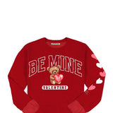 Simply Southern Youth Teddy Bear Valentine Sweatshirt for Girls in Red