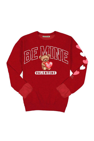 Simply Southern Youth Teddy Bear Valentine Sweatshirt for Girls in Red