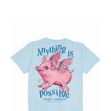 Simply Southern Youth Anything Is Possible T-shirt for Girls in Ice Blue