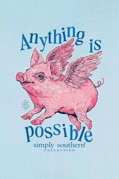 Simply Southern Youth Anything Is Possible T-shirt for Girls in Ice Blue