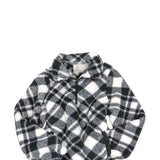 Simply Southern Youth Quarter Zip Front Pullover for Girls in White/Black Plaid