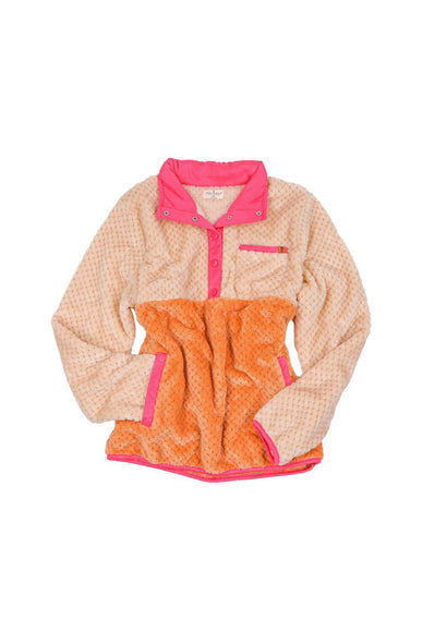 Simply Southern Youth Simply Soft Pullover for Girls in Honey Color Block