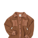 Simply Southern Youth Soft Shacket for Girls in Brown 