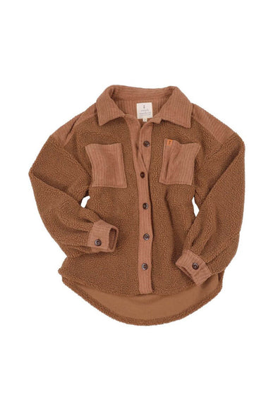 Simply Southern Youth Soft Shacket for Girls in Brown 