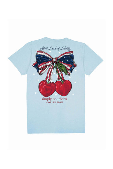 Simply Southern Youth Land Of Liberty T-Shirt for Girls in Ice