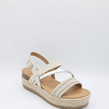 Soda Shoes Aaron Flatform Sandals for Women in Off White