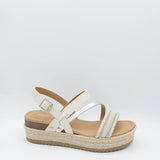 Soda Shoes Aaron Flatform Sandals for Women in Off White