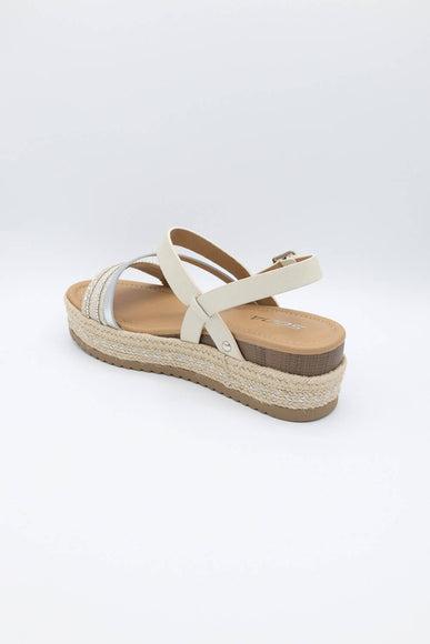 Soda Shoes Aaron Flatform Sandals for Women in Off White