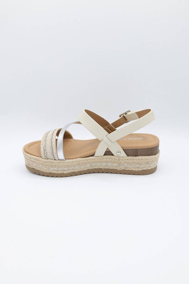 Soda Shoes Aaron Flatform Sandals for Women in Off White