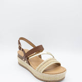 Soda Shoes Aaron Platform Sandals for Women in Tan 