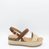 Soda Shoes Aaron Platform Sandals for Women in Tan 