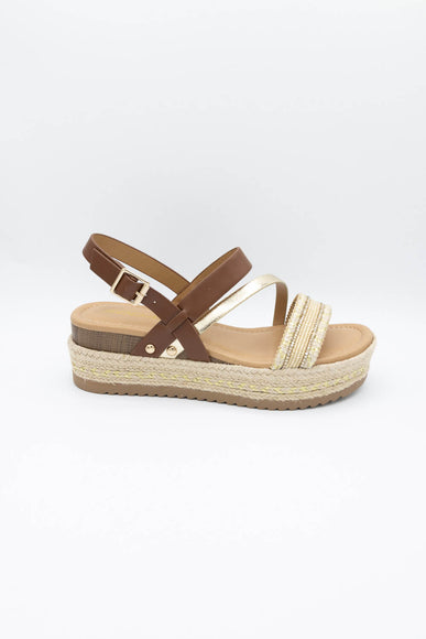 Soda Shoes Aaron Platform Sandals for Women in Tan 