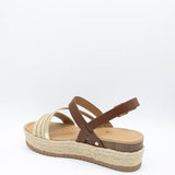 Soda Shoes Aaron Platform Sandals for Women in Tan 