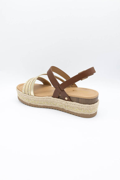 Soda Shoes Aaron Platform Sandals for Women in Tan 