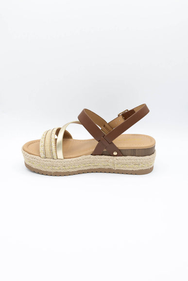 Soda Shoes Aaron Platform Sandals for Women in Tan 