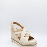 Soda Shoes Almo Rope Wedges for Women in Beige