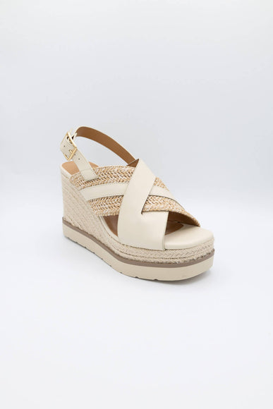 Soda Shoes Almo Rope Wedges for Women in Beige