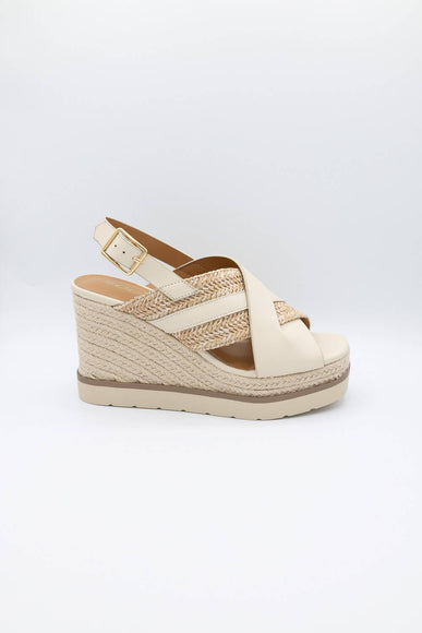 Soda Shoes Almo Rope Wedges for Women in Beige