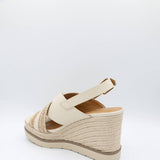 Soda Shoes Almo Rope Wedges for Women in Beige