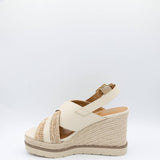 Soda Shoes Almo Rope Wedges for Women in Beige