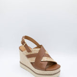 Soda Shoes Almo Rope Wedges for Women in Tan