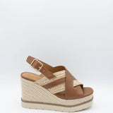 Soda Shoes Almo Rope Wedges for Women in Tan