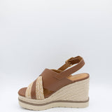 Soda Shoes Almo Rope Wedges for Women in Tan