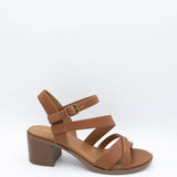 Soda Hotspot Strappy Block Heels for Women in Tan