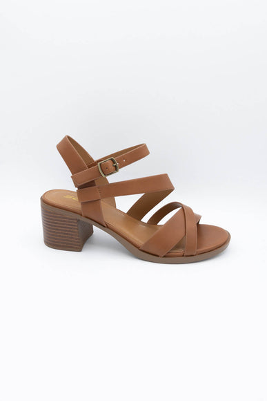 Soda Hotspot Strappy Block Heels for Women in Tan