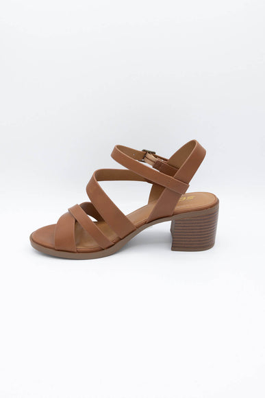 Soda Hotspot Strappy Block Heels for Women in Tan