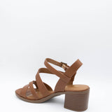 Soda Hotspot Strappy Block Heels for Women in Tan