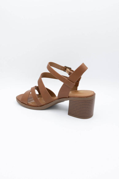 Soda Hotspot Strappy Block Heels for Women in Tan