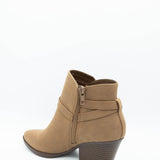 Soda Nadine Buckle Booties for Women in Mid Tan