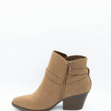 Soda Nadine Buckle Booties for Women in Mid Tan