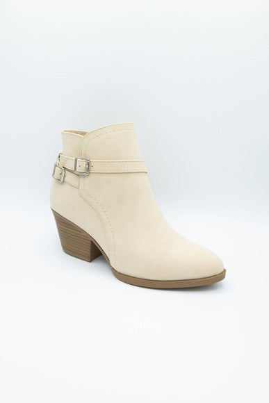 Soda Nadine Buckle Booties for Women in New Beige