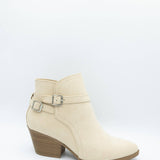 Soda Nadine Buckle Booties for Women in New Beige