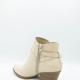 Soda Nadine Buckle Booties for Women in New Beige