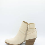 Soda Nadine Buckle Booties for Women in New Beige