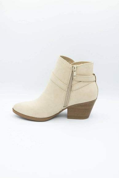 Soda Nadine Buckle Booties for Women in New Beige