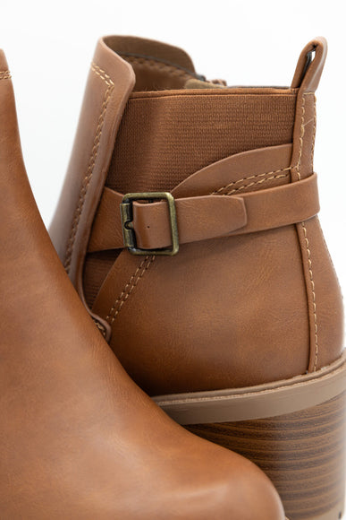 Soda Puggle Lug Booties for Women in Cognac