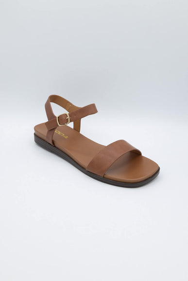 Soda Riddle Band Square Toe Sandals for Women in Tan