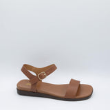 Soda Riddle Band Square Toe Sandals for Women in Tan