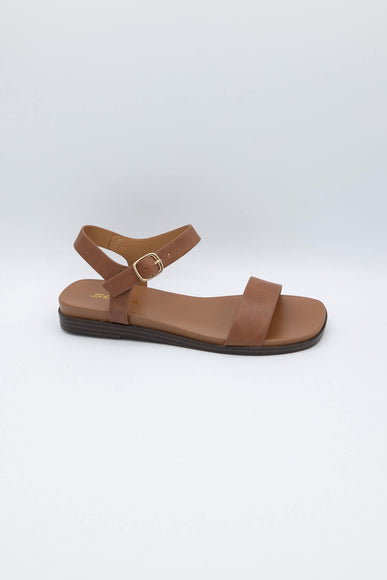 Soda Riddle Band Square Toe Sandals for Women in Tan